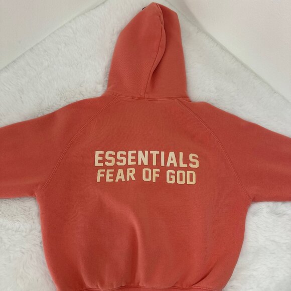 Fear of God Essentials Girls Hoodie – Coral / Salmon Pink - Picture 6 of 12